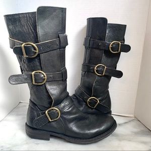 Fiorentini + Baker Black Leather Eternity Moto Boots